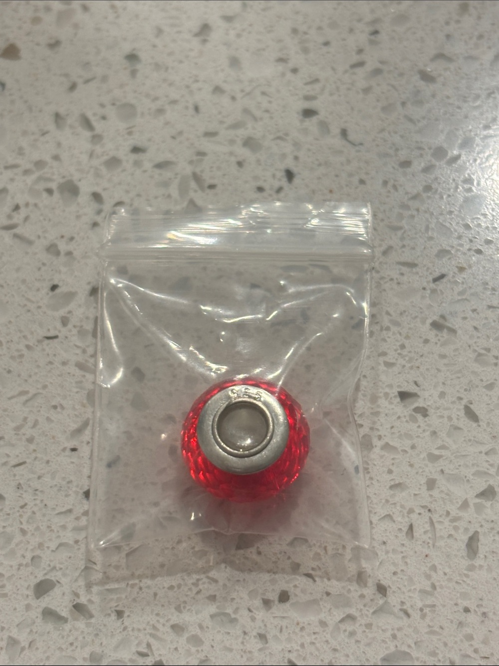 Red Bead Charm Spacer for Bracelets - Compatible Accessory